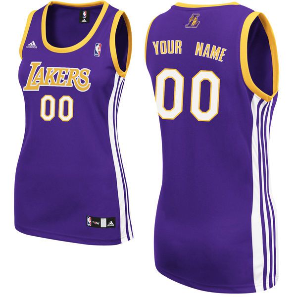 Adidas Los Angeles Lakers Women Custom Replica Road Purple NBA Jersey->customized nba jersey->Custom Jersey